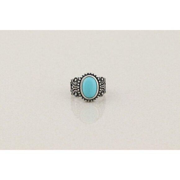 Sterling Silver Turquoise Ring Size 6 1/2 Vintage Avon - Picture 9 of 9